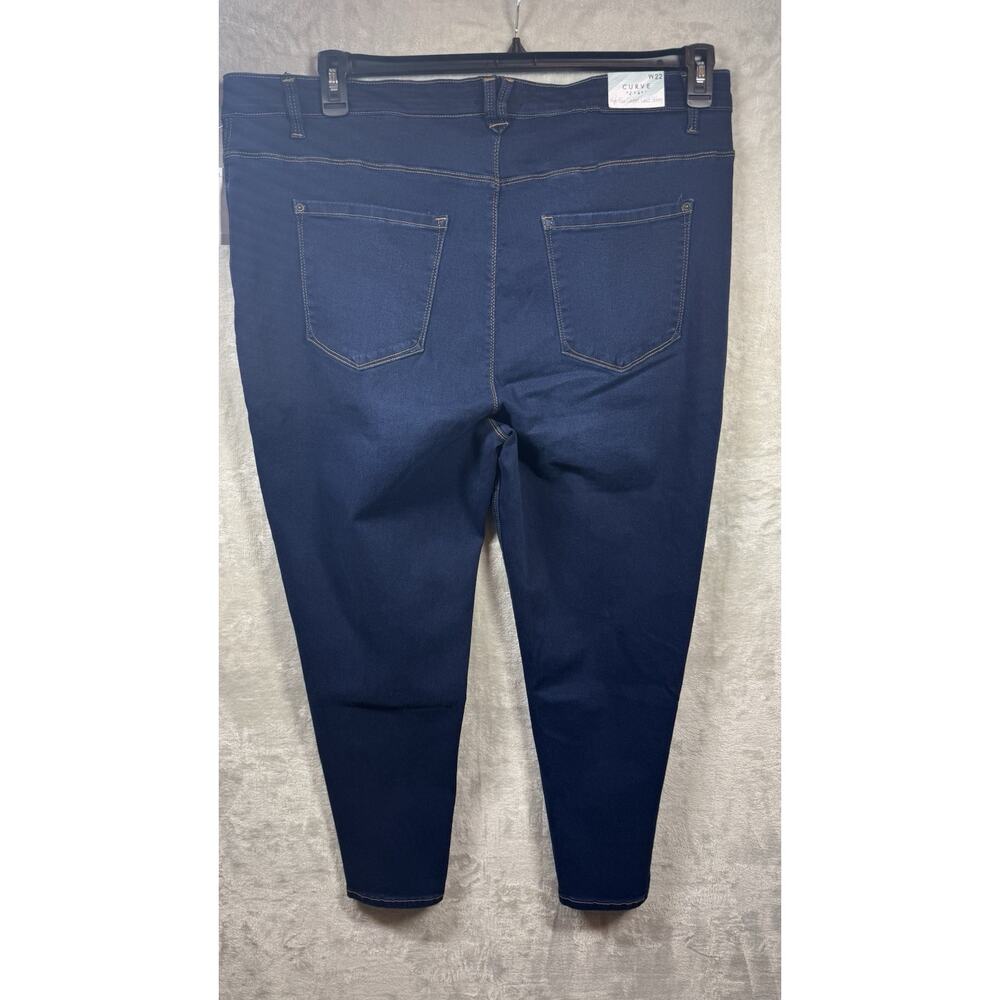 CURVE APPEAL NEW Women Jeans 22W Blue High Rise Skinny Comfort Waist Tummy Tuck - Picture 2 of 10